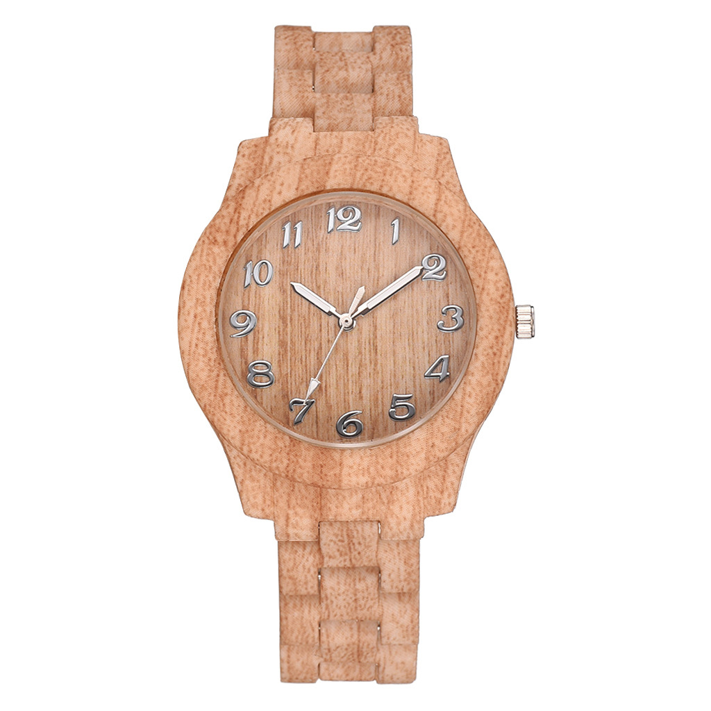 B49A66F2-38DA-C452-CE50-DF974469DEA8-1.jpg Popular Male and Female Lovers Fashion Quartz Watch Wood Grain Retro Simple No logo - Image 1